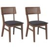 vidaXL Sillas de comedor con cojines 2 uds madera maciza marr&oacute;n caucho