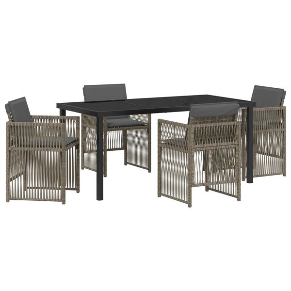 vidaXL Conjunto de Comedor de Jard&iacute;n 5 pcs Gris