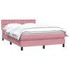 vidaXL Cama box spring con colch&oacute;n terciopelo rosa 160x220 cm