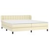vidaXL Cama box spring con colch&oacute;n cuero sint&eacute;tico crema 200x200 cm