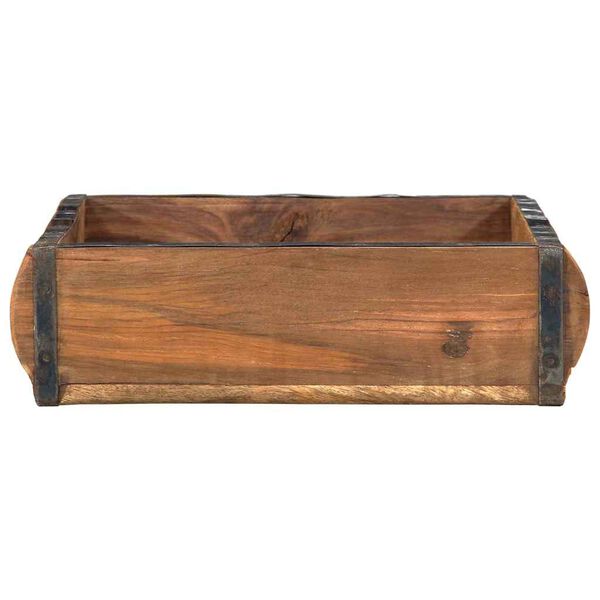 vidaXL Bandeja Marr&oacute;n 29 x 31 x 10 cm Madera s&oacute;lida recuperada
