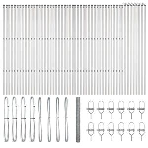 vidaXL Poste de Valla Plateado 100 x 1,6 m (malla de 36 mm) Acero