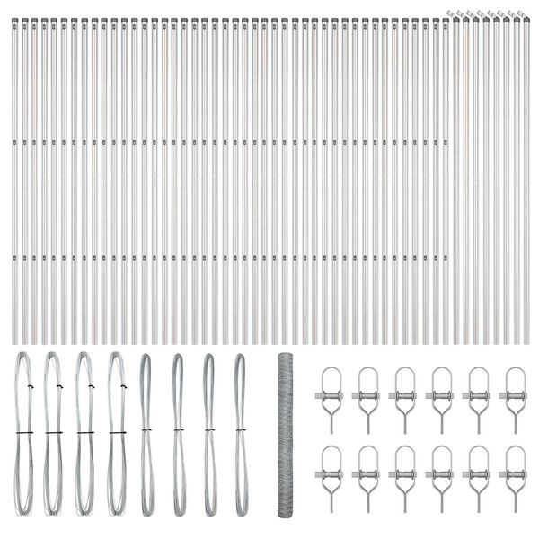 vidaXL Poste de Valla Plateado 100 x 1,6 m (malla de 36 mm) Acero
