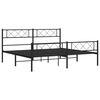 vidaXL Estructura cama sin colch&oacute;n con estribo metal negro 180x200 cm