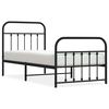 vidaXL Estructura cama sin colch&oacute;n con estribo metal negro 90x190 cm