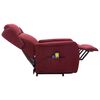 vidaXL Sillón de masaje elevable tela rojo tinto