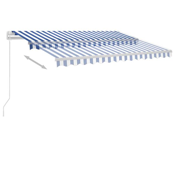 vidaXL Toldo manual retr&aacute;ctil con luz LED azul y blanco 300x250 cm