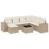 vidaXL Juego de sof&aacute;s de jard&iacute;n con cojines beige 8 pzas rat&aacute;n PE