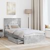 vidaXL Cama con almacenamiento con cabecera Gris Concreto 90 x 200 cm