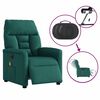 vidaXL Sill&oacute;n reclinable de masaje el&eacute;ctrico tela verde oscuro
