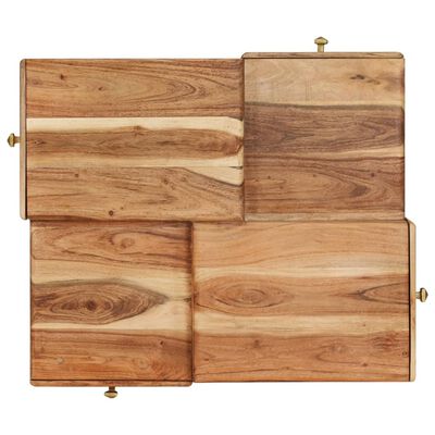 vidaXL Mesa de centro de madera maciza de acacia 70x60x42 cm