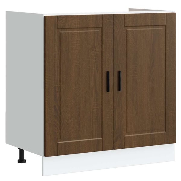 vidaXL Mueble Bajo para Fregadero con puerta Porto 2 pcs Marr&oacute;n
