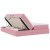 vidaXL Cama con almacenamiento y colch&oacute;n Rosa 180 x 200 cm Terciopelo