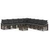 vidaXL Conjunto de sof&aacute;s de jard&iacute;n 10 uds. Gris rat&aacute;n sint&eacute;tico
