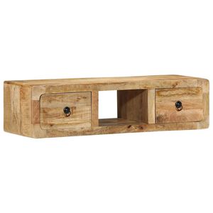 vidaXL Mueble de TV de pared madera maciza mango rugosa 100x32x25 cm