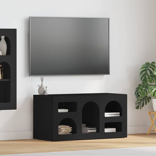 vidaXL Mueble de TV Negro 80 x 35 x 40 cm Madera de ingenier&iacute;a