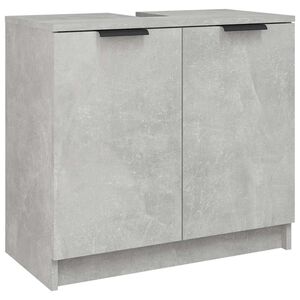 vidaXL Armario de ba&ntilde;o contrachapado gris hormig&oacute;n 64,5x33,5x59 cm