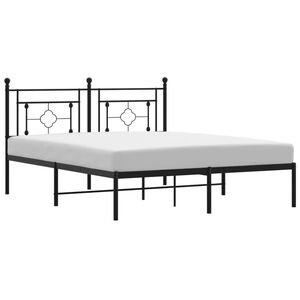 vidaXL Estructura cama sin colch&oacute;n con cabecero metal negro 160x200 cm