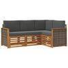 vidaXL Conjunto de sof&aacute;s de exterior 4 uds. Poli&eacute;ster