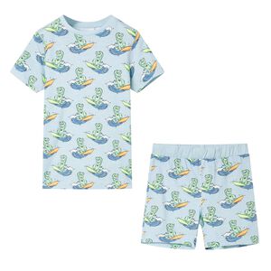 Pijama infantil de manga corta azul claro 104
