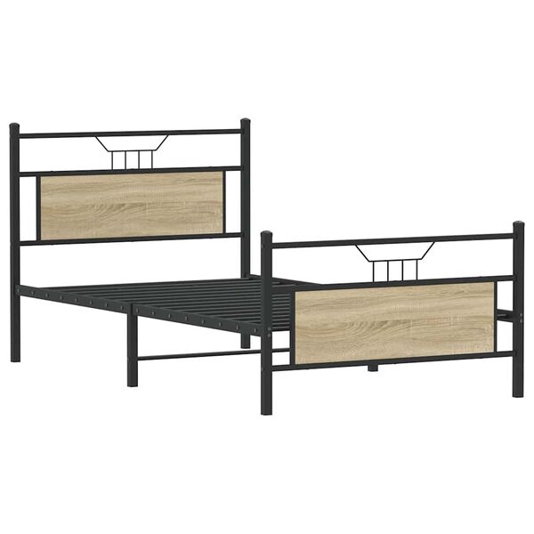 vidaXL Estructura de cama sin colchón madera roble Sonoma 100x200 cm