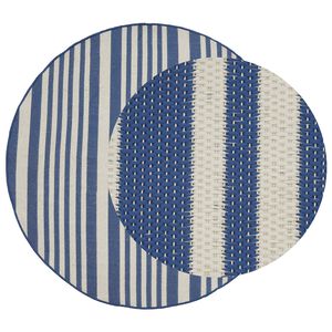vidaXL Alfombra para interior y exterior OLITE Natural y azul marino