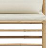 vidaXL Set de muebles de jard&iacute;n 3 piezas bamb&uacute; y cojines blanco crema