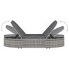 vidaXL Tumbona para 2 personas con cojines ratán sintético gris