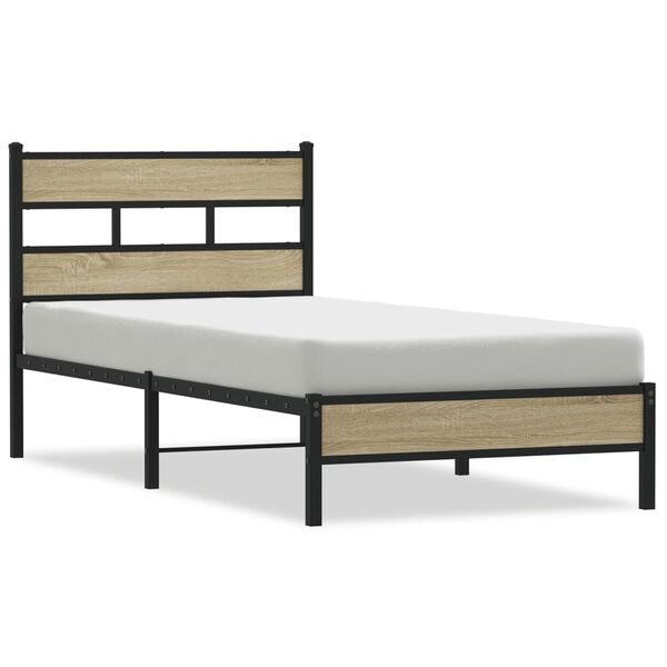 vidaXL Estructura de cama sin colch&oacute;n madera roble Sonoma 80x200 cm