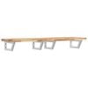 vidaXL Estante de lavabo de pared acero y madera maciza de acacia