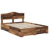vidaXL Estructura de cama con cabecera Madera vieja 140 x 190 cm