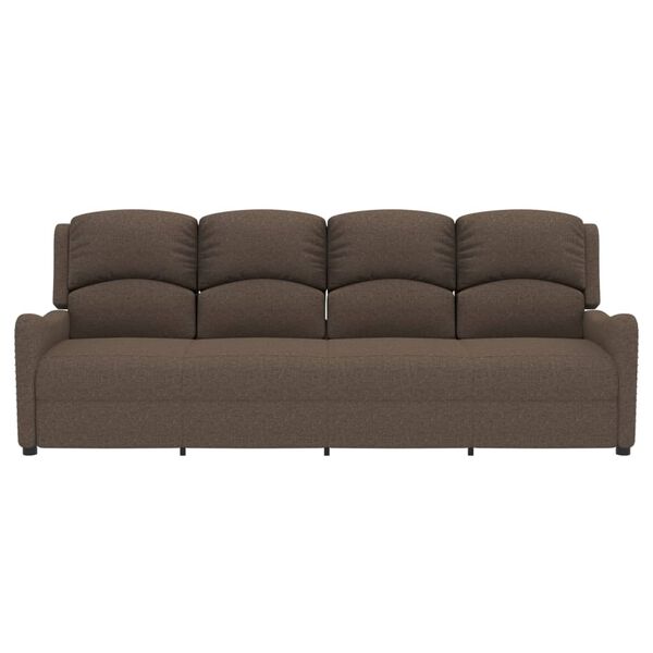 vidaXL Sill&oacute;n reclinable de masaje de 4 plazas tela taupe