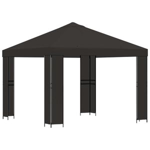 vidaXL Cenador 3 x 3 m Gris antracita Poli&eacute;ster y Acero 190 gsm