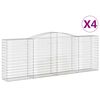 vidaXL Cestas gaviones 4 uds forma de arco hierro 400x50x140/160 cm