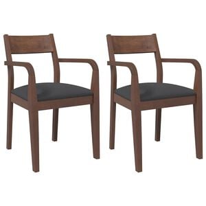 vidaXL Sillas de comedor con cojines 2 uds madera maciza marr&oacute;n caucho