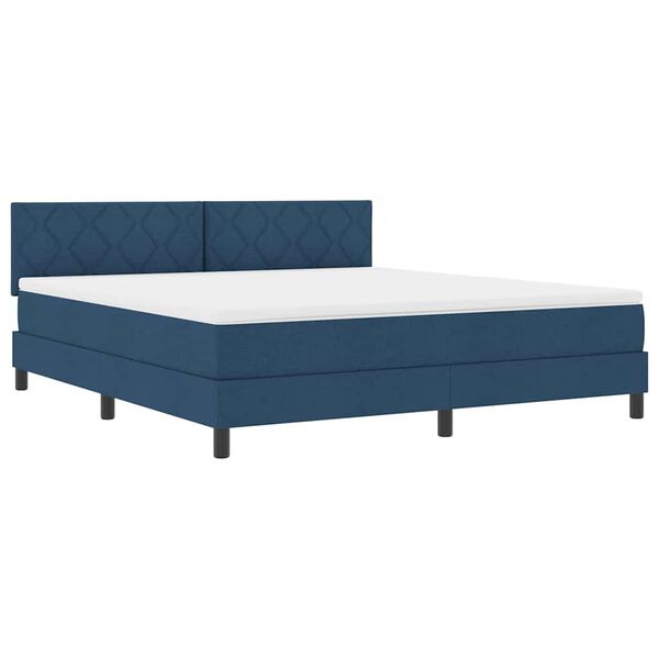 vidaXL Cama tipo Box Spring con colch&oacute;n Azul 180 x 200 cm tela