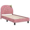 vidaXL Cama para niños con cabecero Rosa 80 x 160 cm Terciopelo