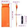 vidaXL Colchón de camping autoinflable con almohada 1 persona naranja