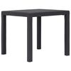 vidaXL Mesa de jard&iacute;n de pl&aacute;stico aspecto rat&aacute;n marr&oacute;n 79x79x72 cm