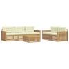 vidaXL Conjunto de sof&aacute;s de exterior 6 uds. Blanco y Crema