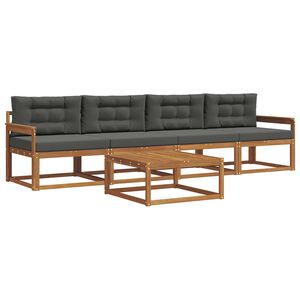 vidaXL Conjunto de sof&aacute;s de exterior 5 pcs Natural y Antracita