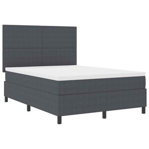 vidaXL Cama tipo Box Spring Gris Oscuro y Blanco 203 x 144 x 128 cm