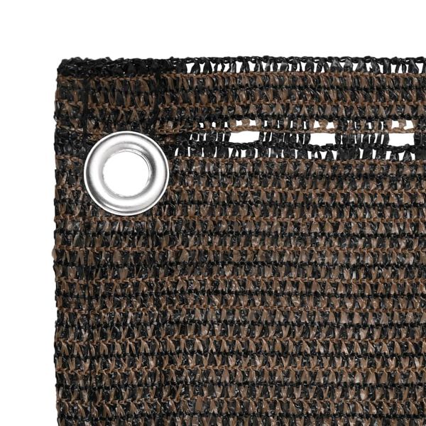 vidaXL Toldo para balcón HDPE marrón 120x500 cm