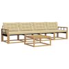 vidaXL Conjunto de sof&aacute;s de exterior 5 uds. y Beige