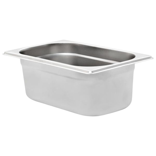 vidaXL Bandejas Gastronorm 8 unidades GN 1/4 100 mm acero inoxidable