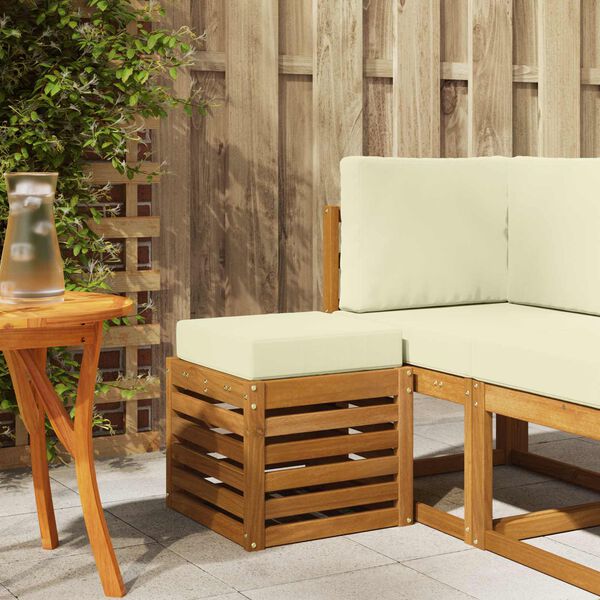 vidaXL Banco de taburete exterior Madera de Acacia S&oacute;lida Natural