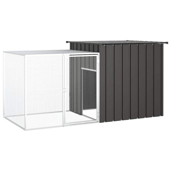 vidaXL Jaula de gallinas acero galvanizado antracita 200x91x100 cm