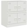 vidaXL Aparador de acero blanco 67x39x73 cm