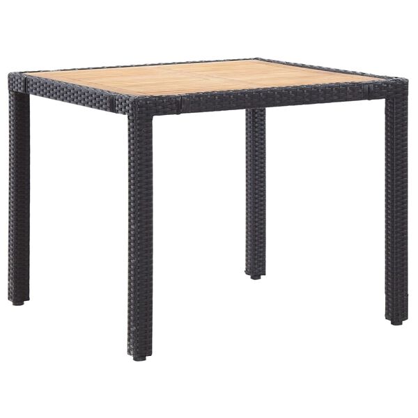 vidaXL Set de comedor de jard&iacute;n 5 pzas y cojines rat&aacute;n sint&eacute;tico negro