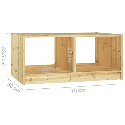 vidaXL Mesa de centro de madera maciza de abeto 75x50x33,5 cm